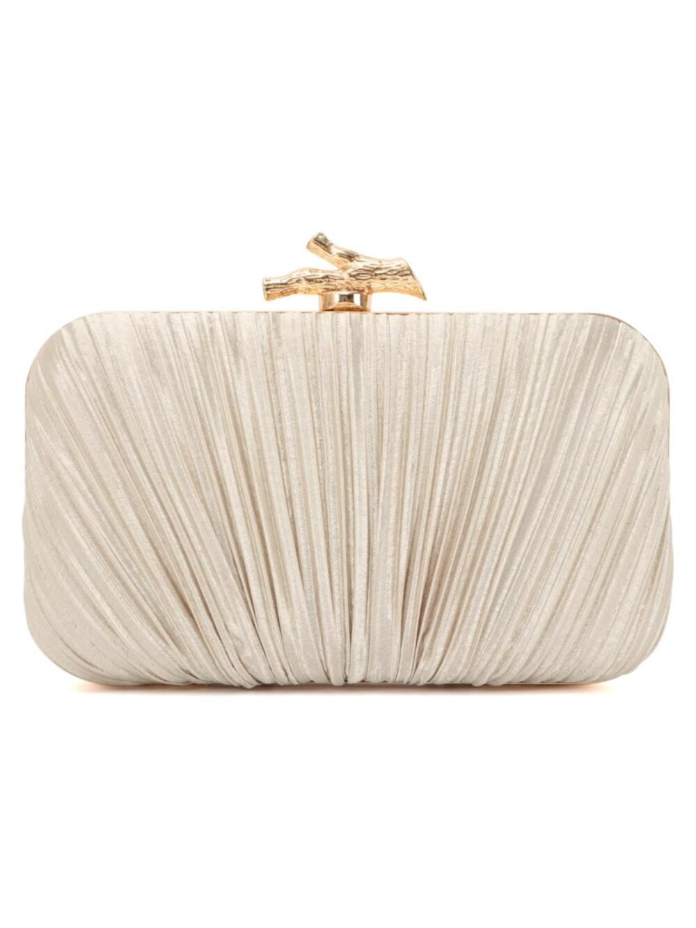 Pleated Silky Fabric Evening Clutch with Chain Strap Crossbody Bag